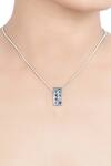 Shop_Sangeeta Boochra_Silver Plated Stone, Metal Pendant Necklace_at_Aza_Fashions