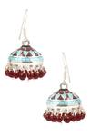 Buy_Sangeeta Boochra_Silver Plated Meenakari, Metal Jhumka Earrings_at_Aza_Fashions