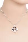 Buy_Sangeeta Boochra_Silver Plated Stone, Metal Pendant Necklace_at_Aza_Fashions