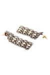 Sangeeta Boochra_Silver Plated Cut Work Oxidized Carved Long Earrings _Online_at_Aza_Fashions