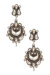 Buy_Sangeeta Boochra_Silver Plated Embroidery Carved Danglers _at_Aza_Fashions