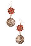 Buy_Sangeeta Boochra_Silver Plated Glass, Metal Carved Dangler Earrings_at_Aza_Fashions
