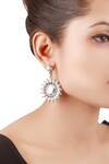 Shop_Sangeeta Boochra_Silver Plated Beads Carved Dangler Earrings _at_Aza_Fashions