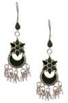Buy_Sangeeta Boochra_Silver Plated Metallic Thread Tiered Dangler Earrings _at_Aza_Fashions
