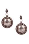 Buy_Sangeeta Boochra_Silver Plated Metal Carved Dangler Earrings_at_Aza_Fashions
