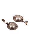 Sangeeta Boochra_Silver Plated Metal Carved Dangler Earrings_Online_at_Aza_Fashions