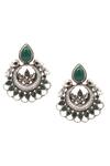 Buy_Sangeeta Boochra_Silver Plated Metal Stone Stud Earrings _at_Aza_Fashions