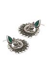 Sangeeta Boochra_Silver Plated Metal Stone Stud Earrings _Online_at_Aza_Fashions