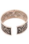 Sangeeta Boochra_Silver Plated Carved Oxidised Kada _Online_at_Aza_Fashions