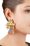 Shop_Sangeeta Boochra_Gold Plated Stone, Metal Dangler Earrings_at_Aza_Fashions