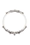 Sangeeta Boochra_Silver Plated Stones Carved Bangle _Online_at_Aza_Fashions