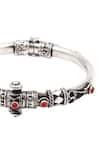 Buy_Sangeeta Boochra_Silver Plated Stones Carved Bangle _Online_at_Aza_Fashions