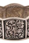 Sangeeta Boochra_Silver Plated Cut Work Carved Oxidised Kada _Online_at_Aza_Fashions