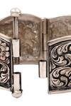 Buy_Sangeeta Boochra_Silver Plated Cut Work Carved Oxidised Kada _Online_at_Aza_Fashions