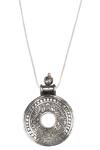 Sangeeta Boochra_Silver Plated Metal Carved Pendant Necklace_Online_at_Aza_Fashions