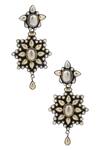 Buy_Sangeeta Boochra_Silver Plated Metal Carved Dangler Earrings _at_Aza_Fashions