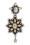 Shop_Sangeeta Boochra_Silver Plated Metal Carved Dangler Earrings _Online_at_Aza_Fashions
