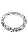 Buy_Sangeeta Boochra_Silver Plated Carved Bangle _at_Aza_Fashions