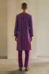 Shop_Saksham & Neharicka_Purple Chanderi, Cotton Silk Printed Kurta_at_Aza_Fashions