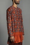 Buy_SAKSHAM & NEHARICKA_Orange Chanderi Printed Kurta  _Online_at_Aza_Fashions