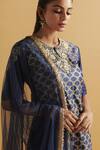 Buy_Aditi Somani_Blue Silk Embroidered Kurta Sharara Set_Online_at_Aza_Fashions