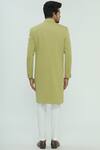 Shop_Nautanky_Green Slub Suede Sherwani Set _at_Aza_Fashions
