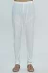 Shop_Nautanky_White Korean Polyester Textured Bundi Kurta Set_Online_at_Aza_Fashions