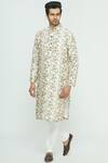 Buy Nautanky White Thai Silk Printed Kurta Set at Aza Fashions Buy_Nautanky_White Thai Silk Printed Kurta Set _at_Aza_Fashions