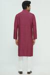 Shop_Nautanky_Pink Thai Silk Printed Kurta Set_at_Aza_Fashions