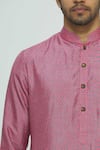 Nautanky Pink Thai Silk Printed Kurta Set at Aza Fashions Nautanky_Pink Thai Silk Printed Kurta Set _at_Aza_Fashions