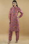 Buy_Anupamaa Dayal_Purple Chanderi Printed Kurta Set_at_Aza_Fashions
