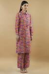Anupamaa Dayal_Purple Chanderi Printed Kurta Set_Online_at_Aza_Fashions