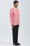 Bhusattva_Peach Organic Linen Shirt _Online_at_Aza_Fashions