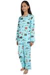 Buy_Nigh Nigh_Blue Cotton Printed Pyjama Set _at_Aza_Fashions