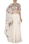 Buy_Priyanka Jain_White Chanderi Embroidered Lehenga Set _at_Aza_Fashions