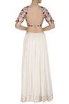 Shop_Priyanka Jain_White Chanderi Embroidered Lehenga Set _at_Aza_Fashions