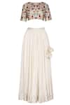Priyanka Jain_White Chanderi Embroidered Lehenga Set _Online_at_Aza_Fashions
