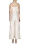 Shop_Priyanka Jain_White Chanderi Jumpsuit _at_Aza_Fashions