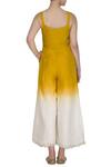 Shop_Priyanka Jain_Yellow Chanderi Embroidered Jumpsuit_at_Aza_Fashions