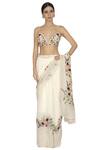 Buy_Priyanka Jain_White Embroidered Saree With Blouse _Online_at_Aza_Fashions