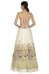 Shop_Priyanka Jain_White Chanderi Sweetheart Neck Lehenga Set _at_Aza_Fashions