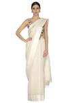 Priyanka Jain_White Embroidered Saree With Blouse _Online_at_Aza_Fashions