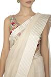 Priyanka Jain_White Embroidered Saree With Blouse _at_Aza_Fashions