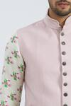 Nautanky_Pink Cotton Button Front Bundi _at_Aza_Fashions