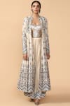 Buy_Tarun Tahiliani_White Moonga Silk Bustier Sweetheart Neck Embroidered Jacket Pant Set _at_Aza_Fashions