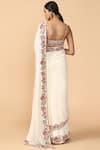 Shop_Tarun Tahiliani_White Embroidered Saree With Unstitched Blouse Fabric _at_Aza_Fashions