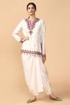 Buy_Tarun Tahiliani_White Pure Silk Dhoti Pant _at_Aza_Fashions