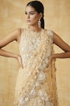 Buy_Tarun Tahiliani_Beige Bodysuit-stretch Tulle Lehenga-soft Net Embroidered Saree Set _Online_at_Aza_Fashions