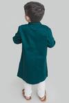 Shop_Tiber Taber_Green 100% Cotton Satin Kurta Set _at_Aza_Fashions