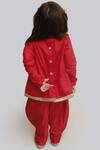 Shop Tiber Taber Red Cotton Satin Kurta Dhoti Set at Aza Fashions Shop_Tiber Taber_Red Cotton Satin Kurta Dhoti Set _at_Aza_Fashions